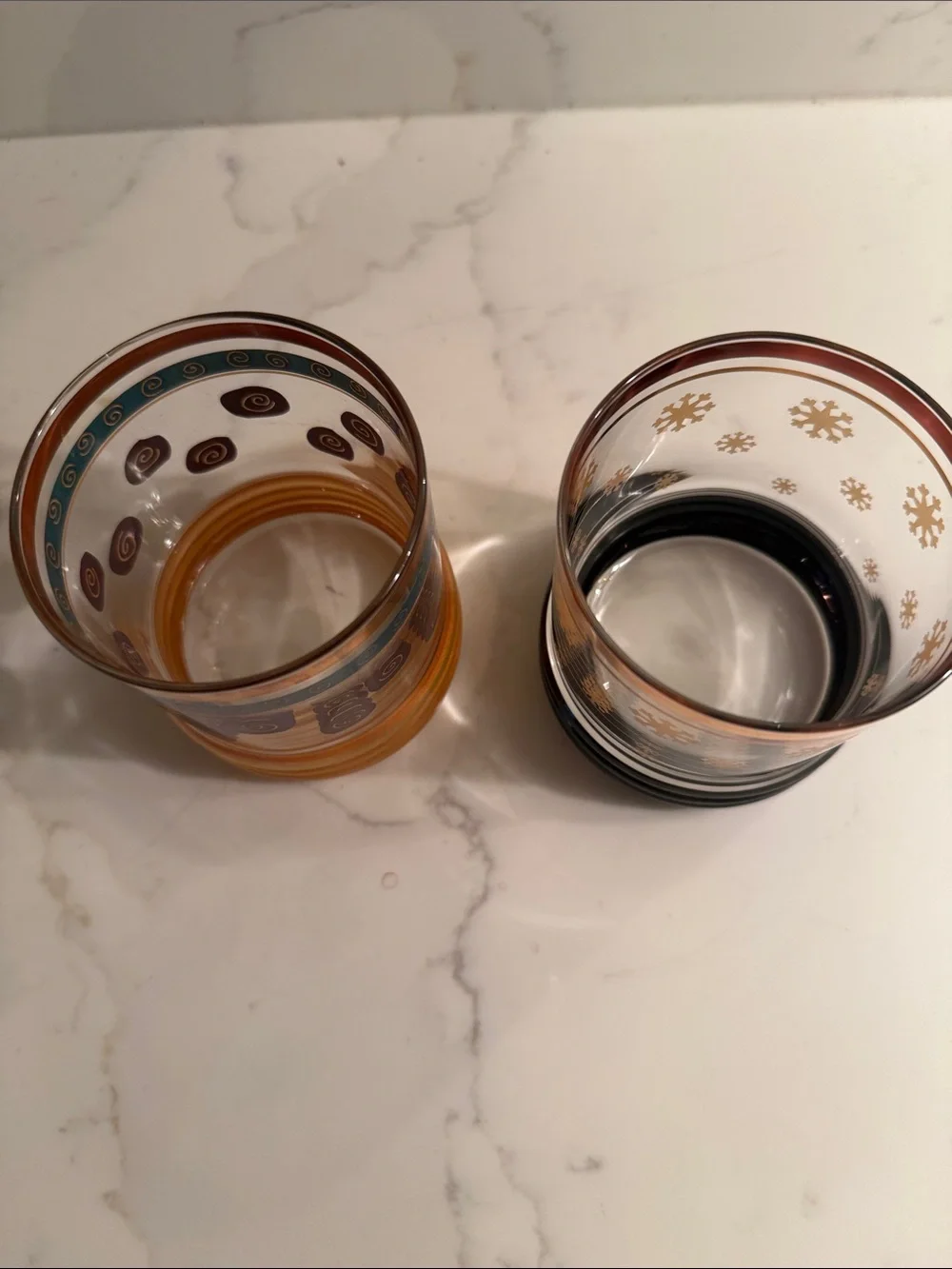 Mid Century Sakura Sango Low Ball Glasses Set of 2